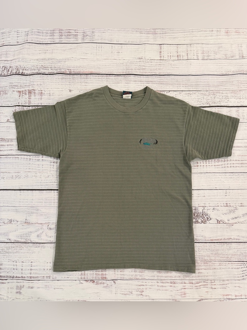 Vintage Gecko Hawaii Men's XL Short Sleeve Green Embroidered Logo Crew Shirt